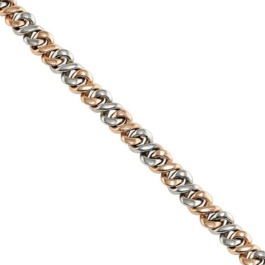 Two Tone Gold Diamond Infinity Link Bracelet 9 mm 3 Ctw